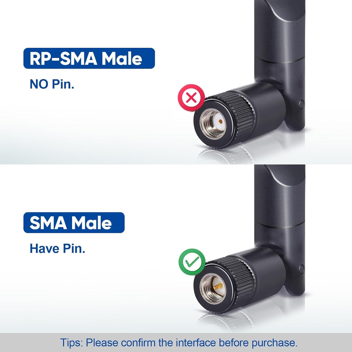 4G LTE 8Dbi SMA Male Antenna (2-Pack) Compatible with Spypoint Flex-S Dark Flex-Plus Flex-M G-36 Flex Dual-Sim Cell-Link Trail Game Camera Cellular Wireless Router Security Camera