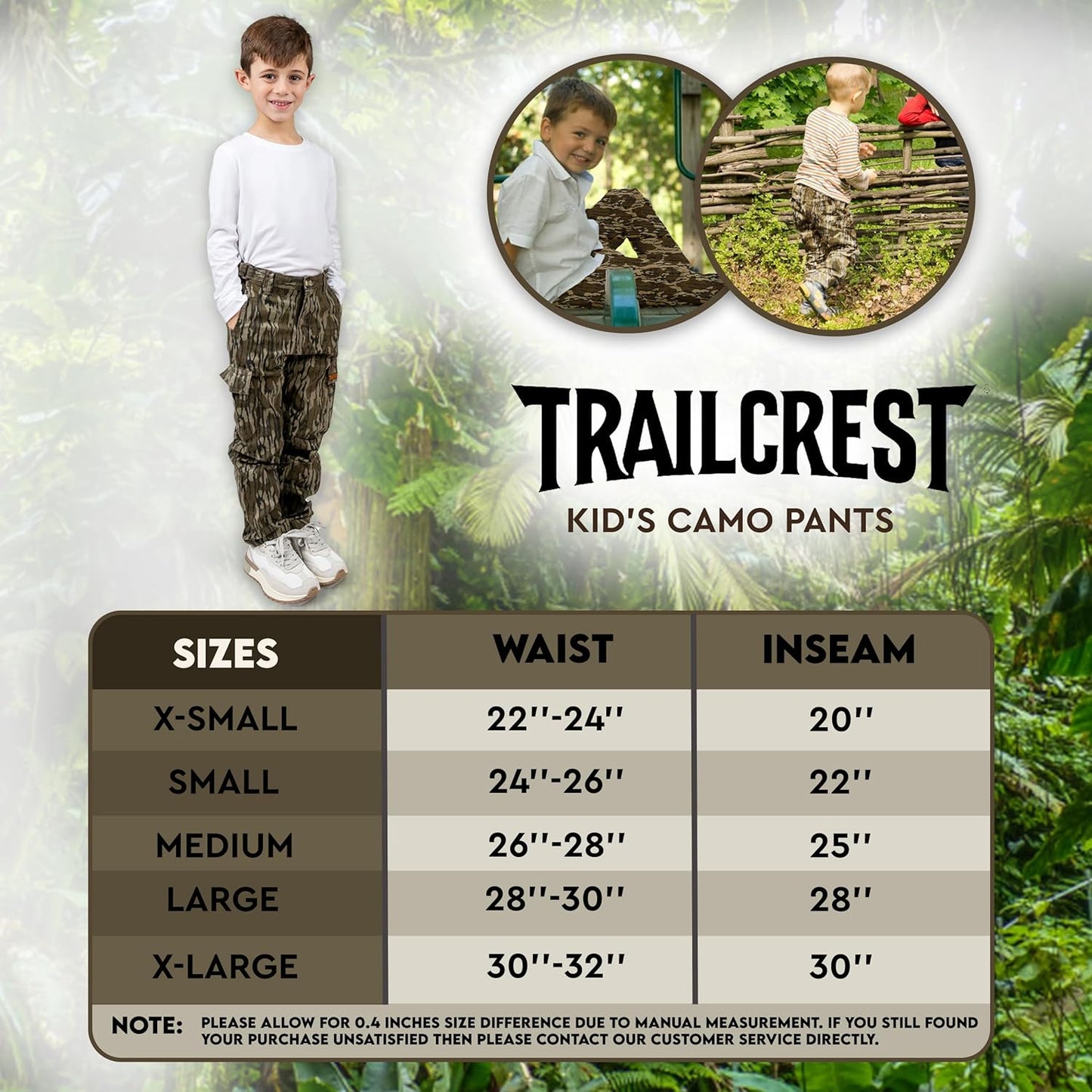 Youth Kids Camo Hunting Cargo Pants | 6 Pockets | Mossy Oak Break-Up Country™ (Improved Specs)
