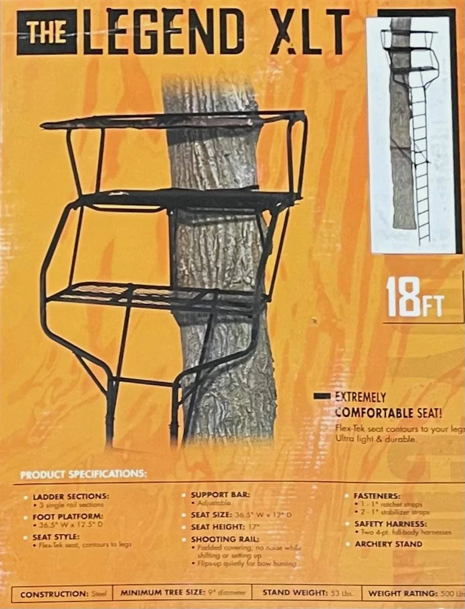 (4 Pack) Legend XLT 2 Man Tree Stand 18 Ft. - 500 Lb. Rated - 2 Four Point Harnesses -Flex-Tek Seats