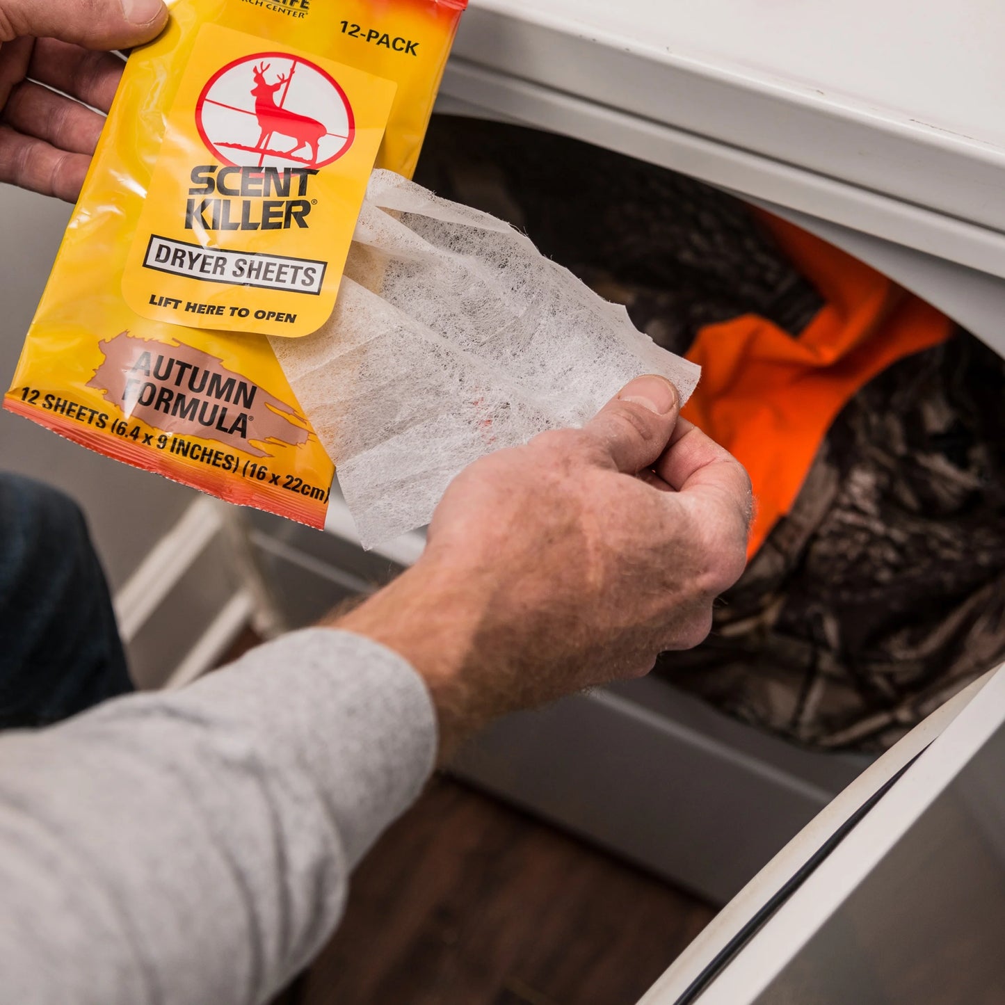 , Scent Killer Autumn Formula Dryer Sheets, 12 Sheets for Hunting
