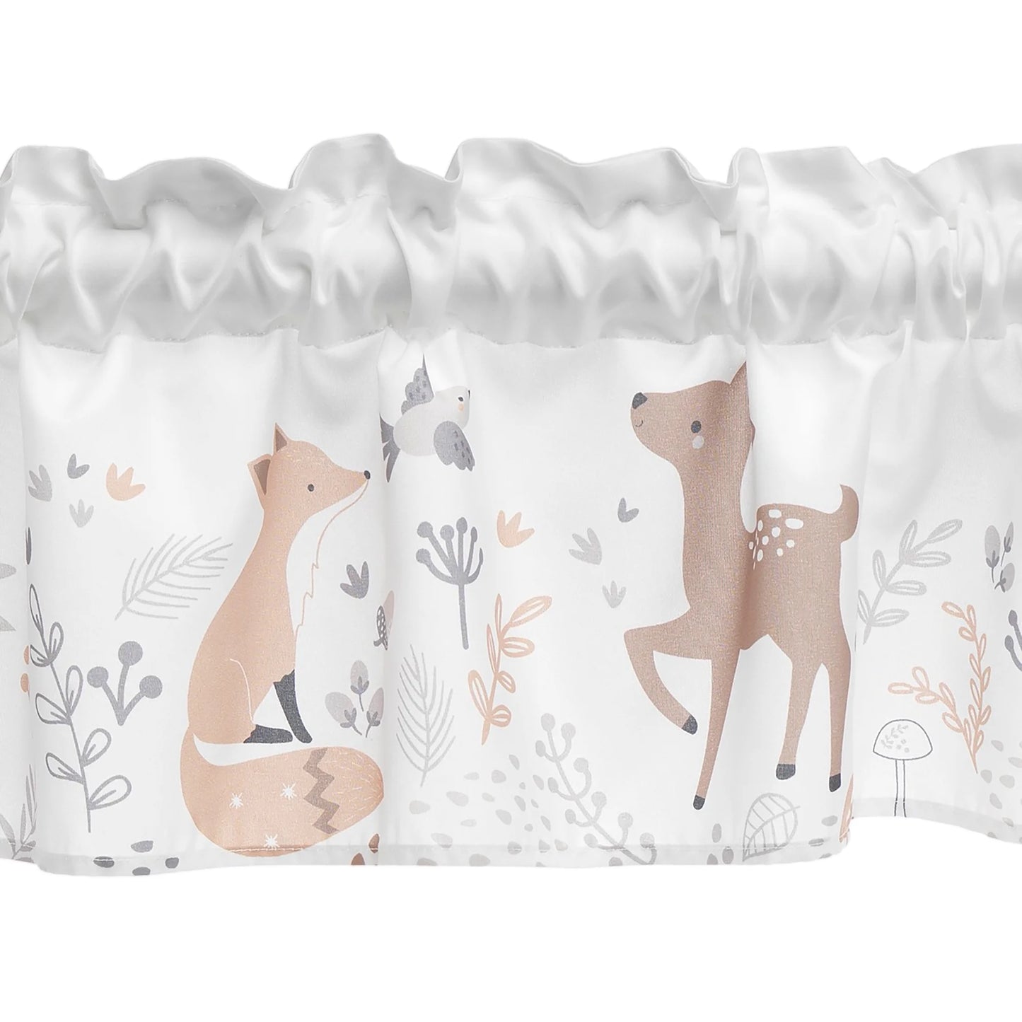 Deer Park Gray Window Valance - Deer/Fox
