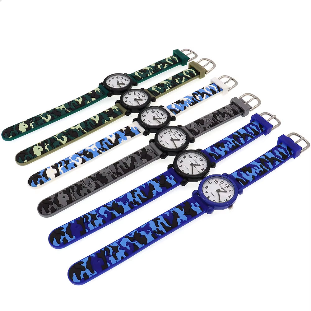 Brand Camo Strap Children'S Watch Cartoon Quartz Watches Student Boy Girl Sports Army Fan Cool Wristwatch Dropshipping Watch