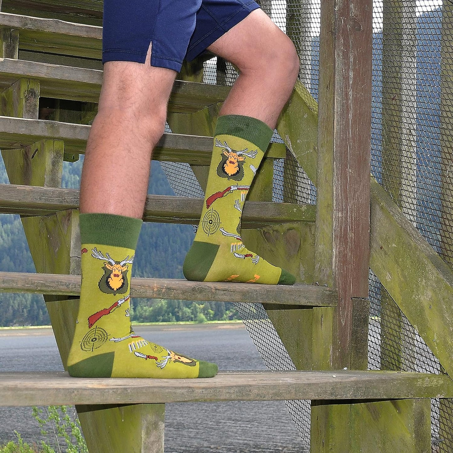Men'S Funny Socks Hunting Fishing Football Baseball Gaming Golf Taco Pizza Bacon Christmas Gift for Men