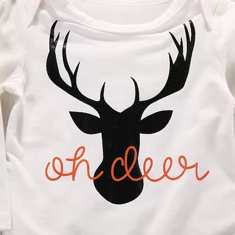 Autumn Baby Boy Clothing Sets Newborn Baby Boy Girl Deer Romper Pants Leggings Hat 3Pcs Outfits Set Costume