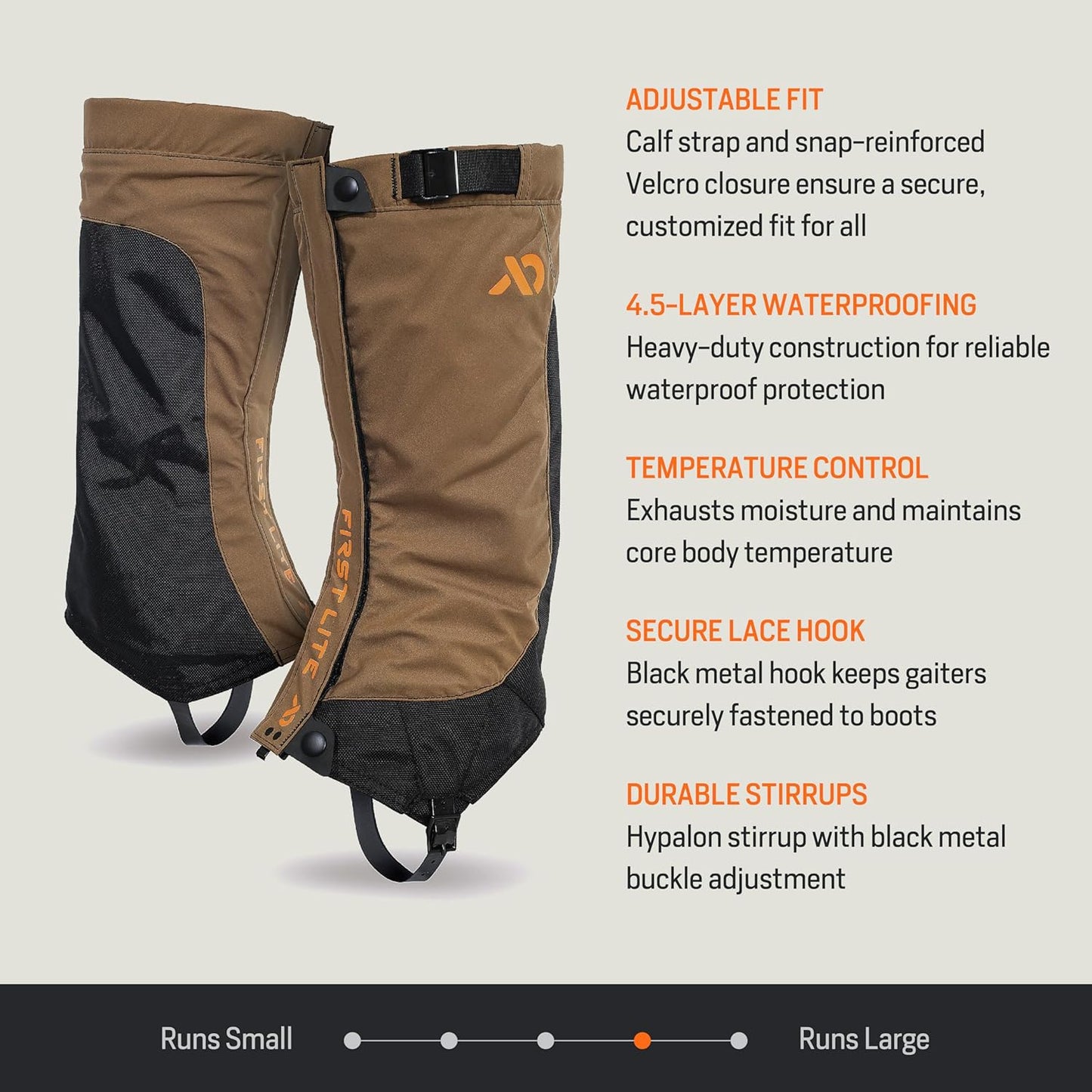 Brambler Hunting Boot Gaiter - Durable Waterproof Camo Hunting Gaiters, Upland Hunting Gear, Dry Earth, Large