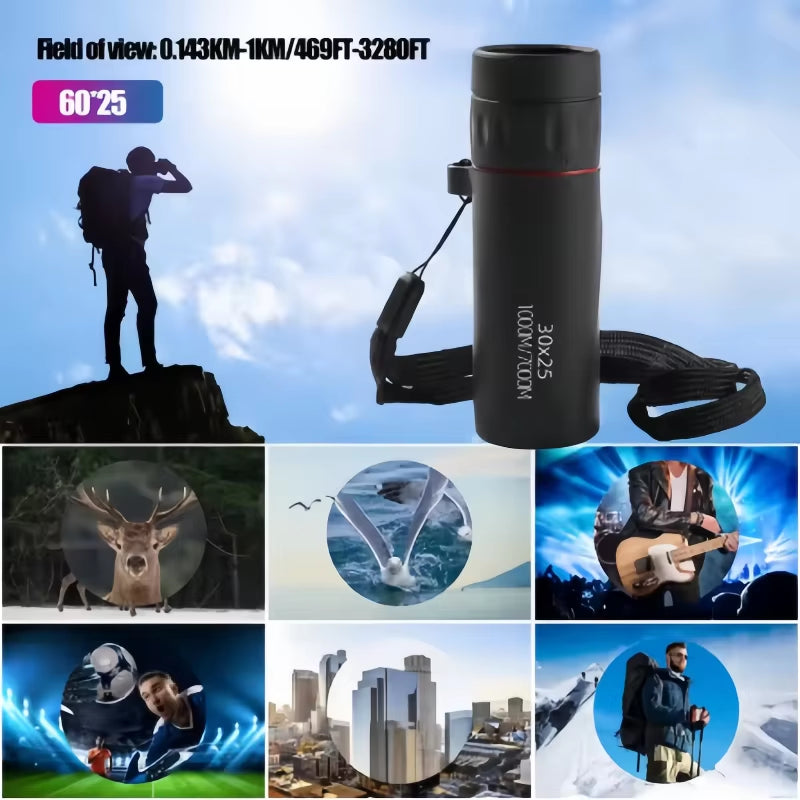 2000X25 HD Monocular Telescope Mini Portable Mobile Phone Telescope with Holder Outdoor Camping Hunting Birdwatching Telescopes