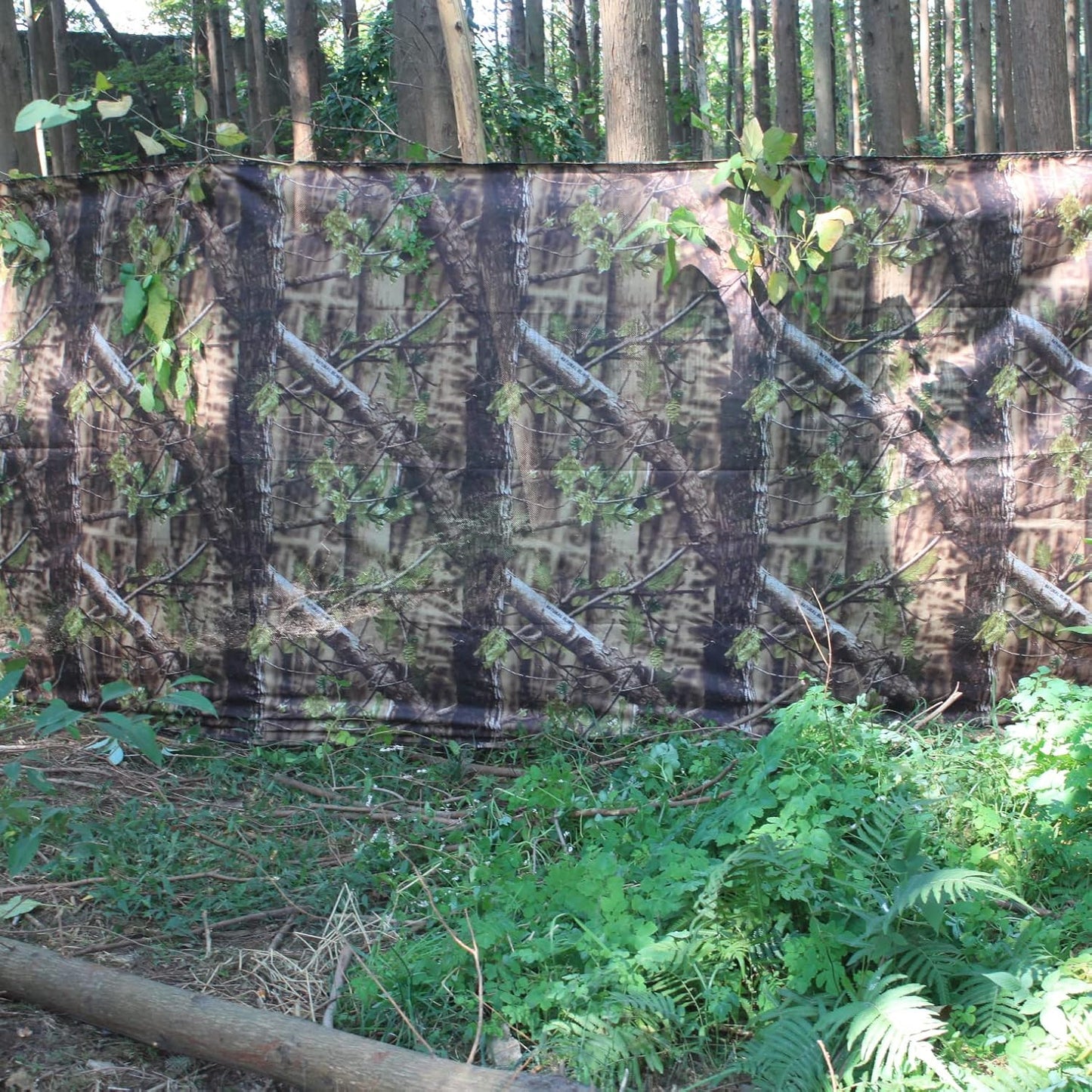 One Way See through Camouflage Mesh Camo Netting 5Ftx6.5Ft Natural Blind Green
