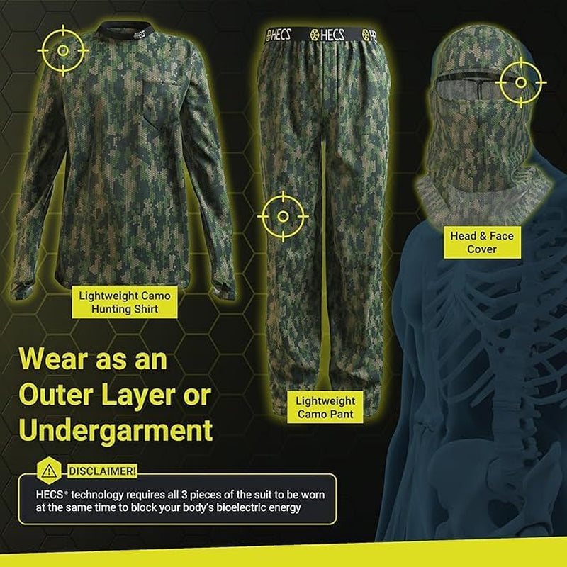 Lightweight System | Hunting Camo Suit with Bioelectric Shielding | Hunting Clothes for Men | Patented Technology