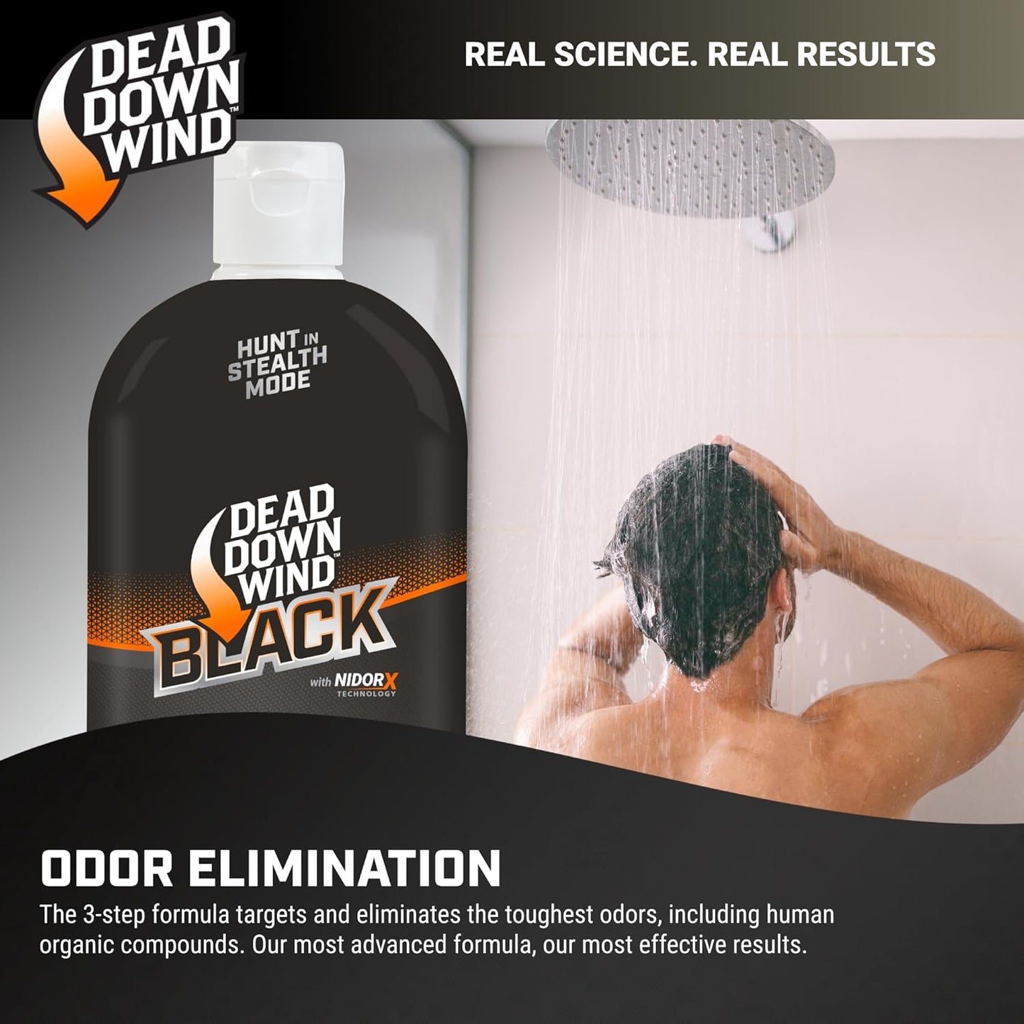 BLACK Premium 3-In-1 Body Wash, Shampoo, & Conditioner Hunting Scent Eliminators (16 Oz) - Scent Eliminating Liquid Soap - Durable Hunting Scent Eliminators - Advanced Hunting Gear