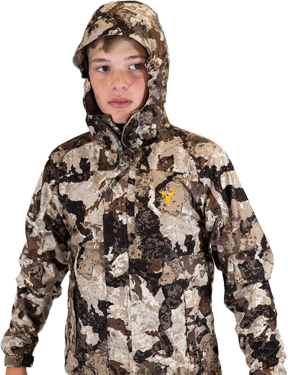 Youth Camo Rain Jacket - Breathable, Ultra-Light Mesh, Waterproof Hunting Outdoor Apparel