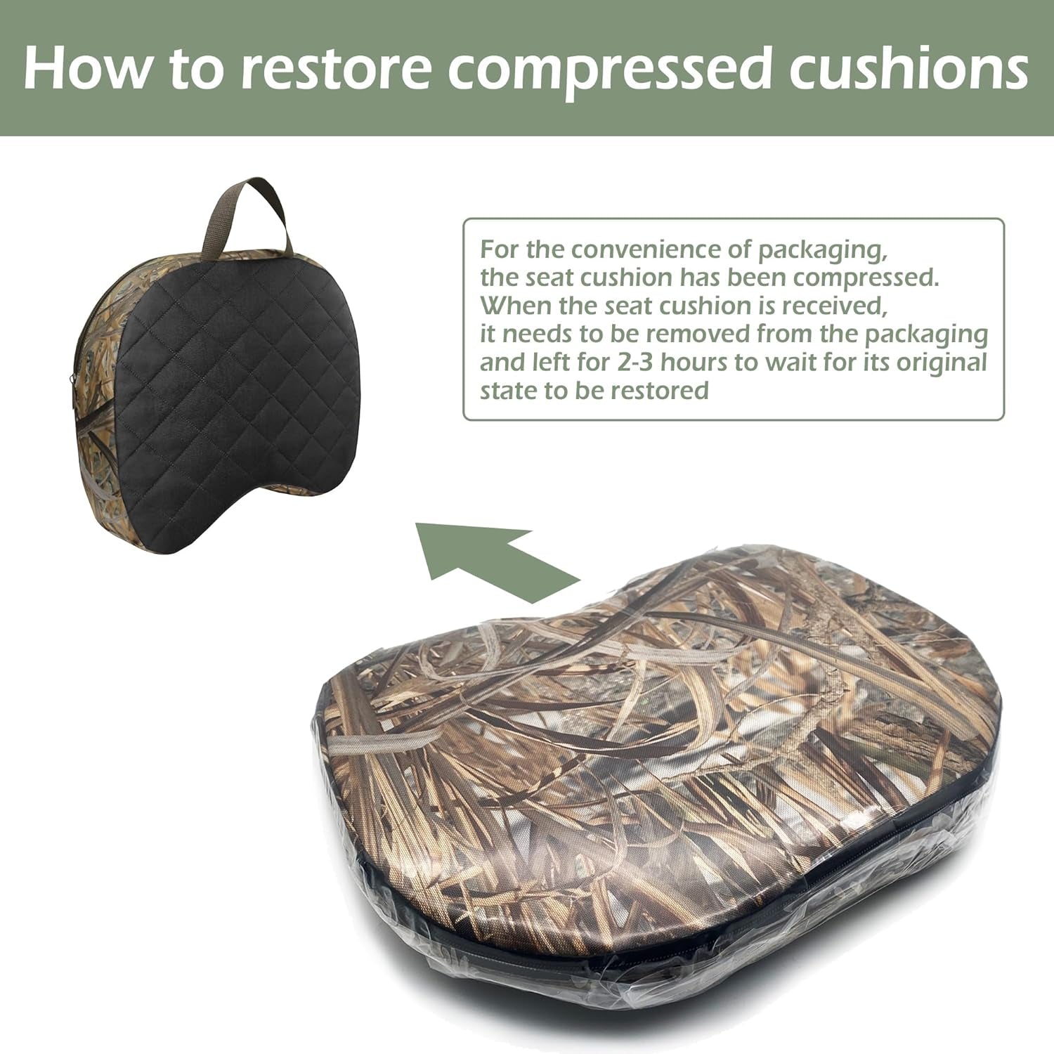 Portable Hunting Seat Cushion 11.4X15.7X2.8I