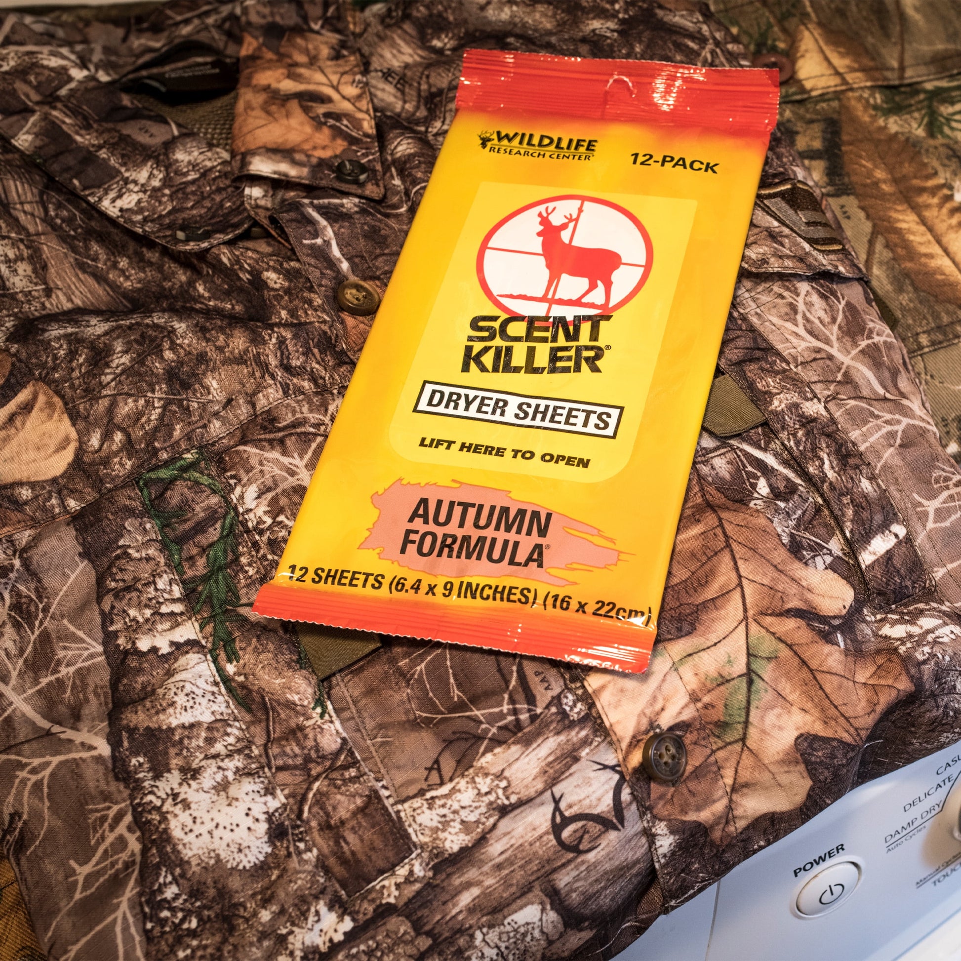 , Scent Killer Autumn Formula Dryer Sheets, 12 Sheets for Hunting