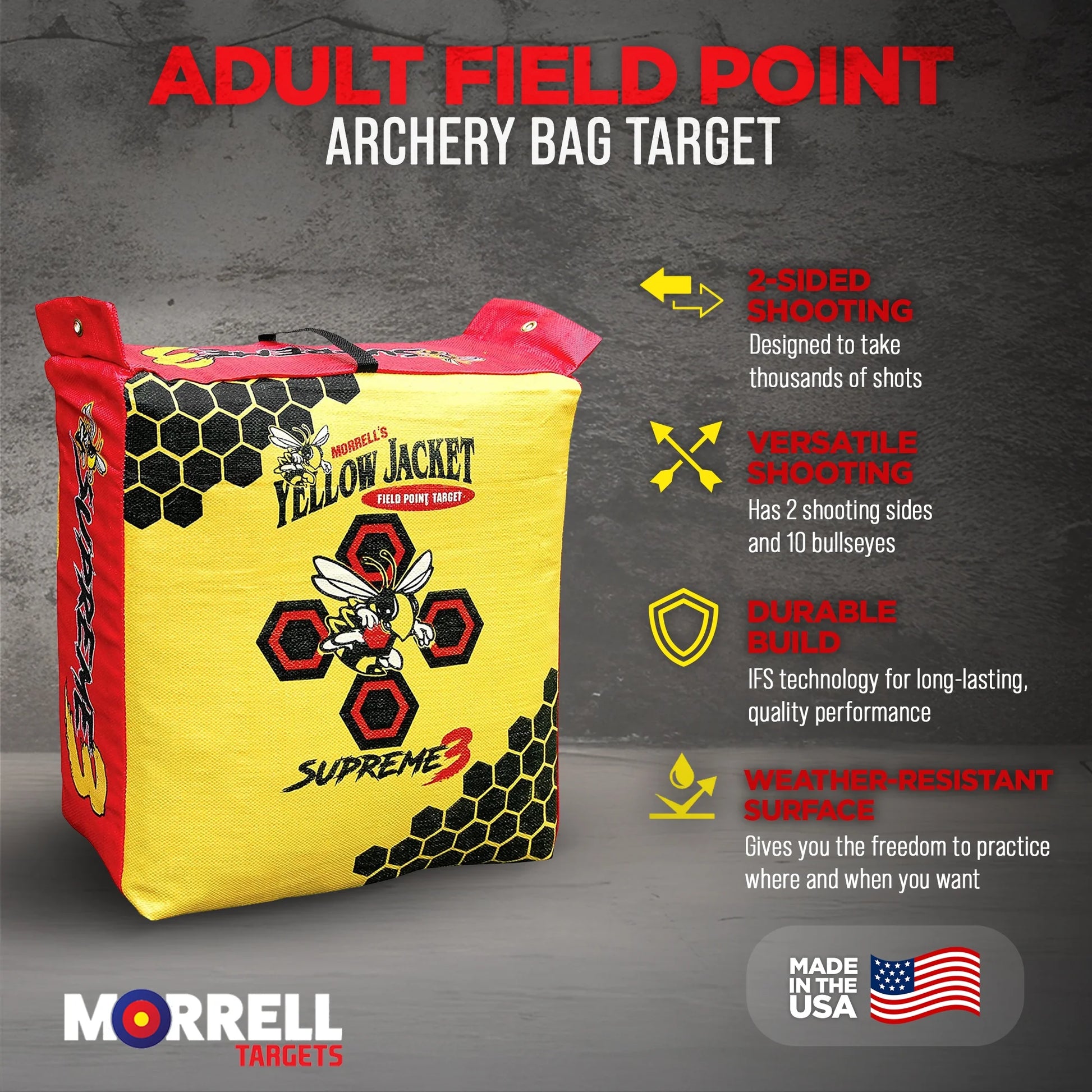 Morrell Yellow Jacket Supreme 3 28 Pound Field Point Archery Bag Target