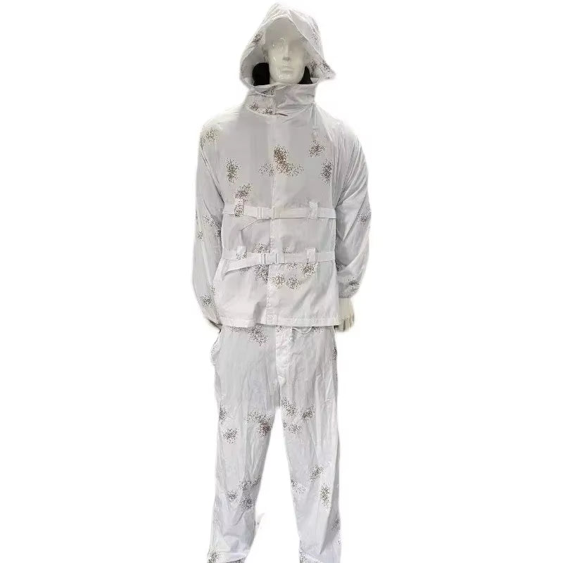 Jacket Style White Snow Camouflage Ghillie Suits Hunting Bionic Color Polyester and Cotton Material Hunting Clothes Ski Suit