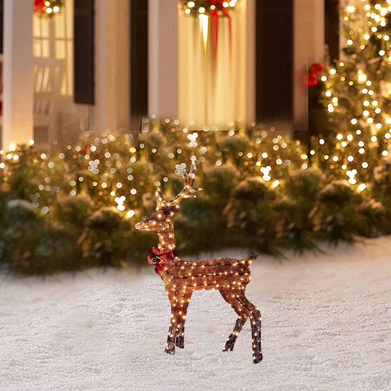 Christmas Decorations Clearance Elk Lighted Deer Glittering product photo from The Deer Store