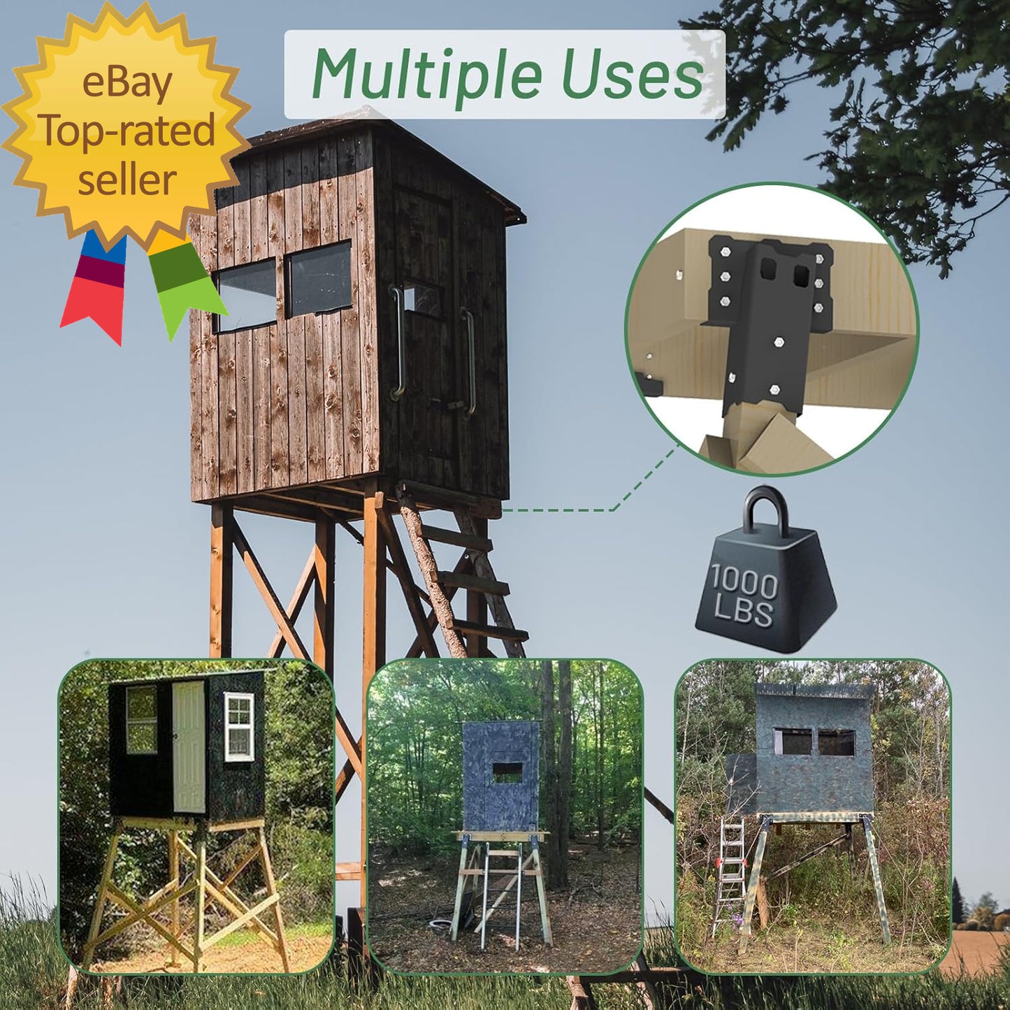 Platform Brackets Multi-Use 4X4 Compound Angle Brackets for Deer Stand, Hunting