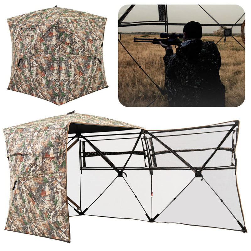 360° One Way See through Hunting Blind Ground Blind with Portable Carrying Bag