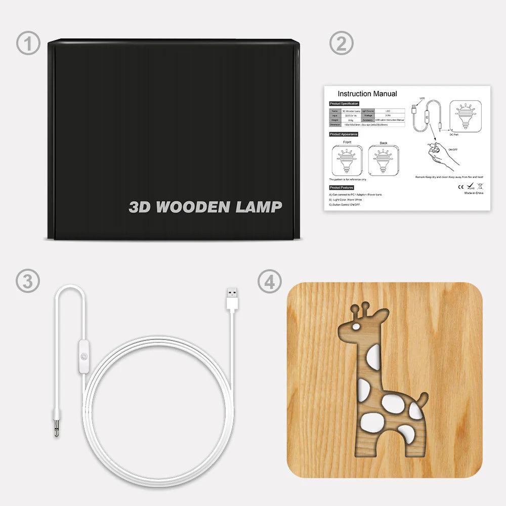 Deer Timber Bed Lamp