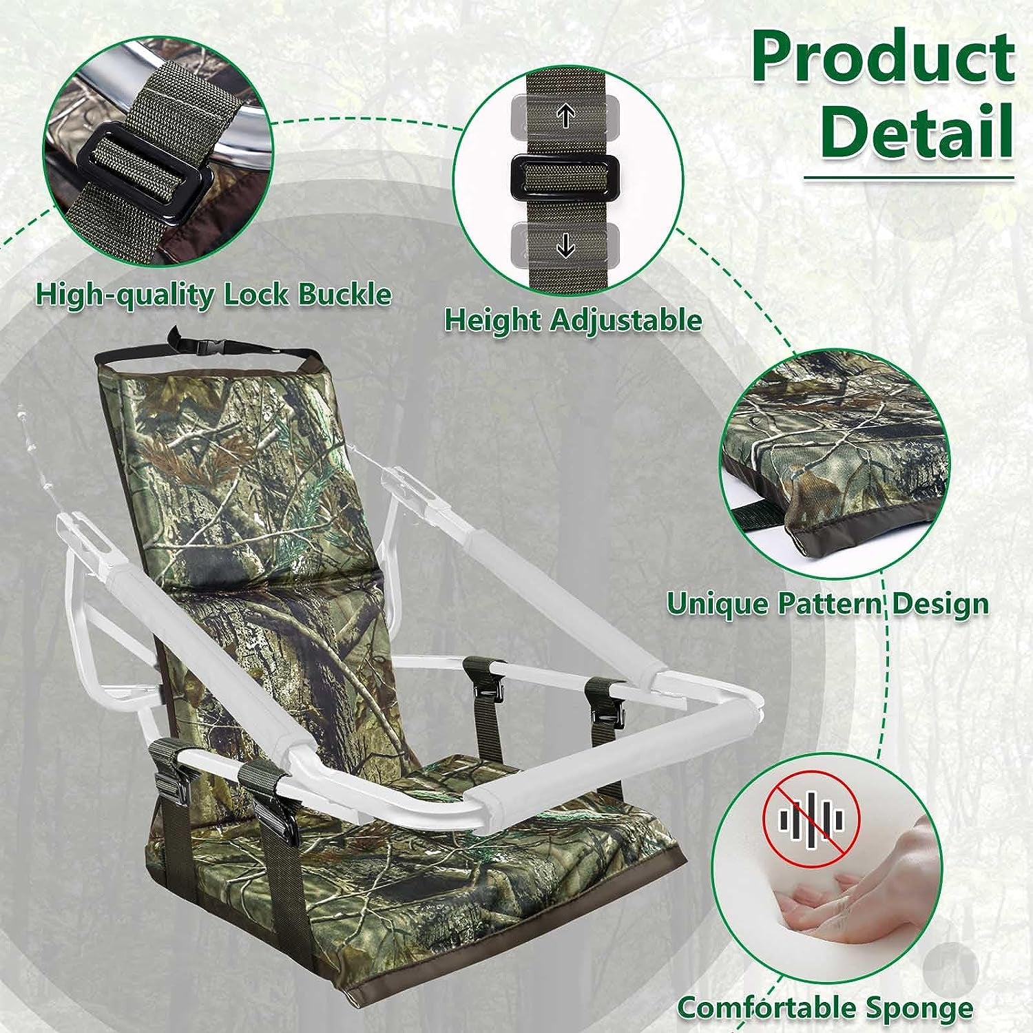 Adjustable Tree Stand Seat for Hunting Fits Climber Deer Tree Stands
