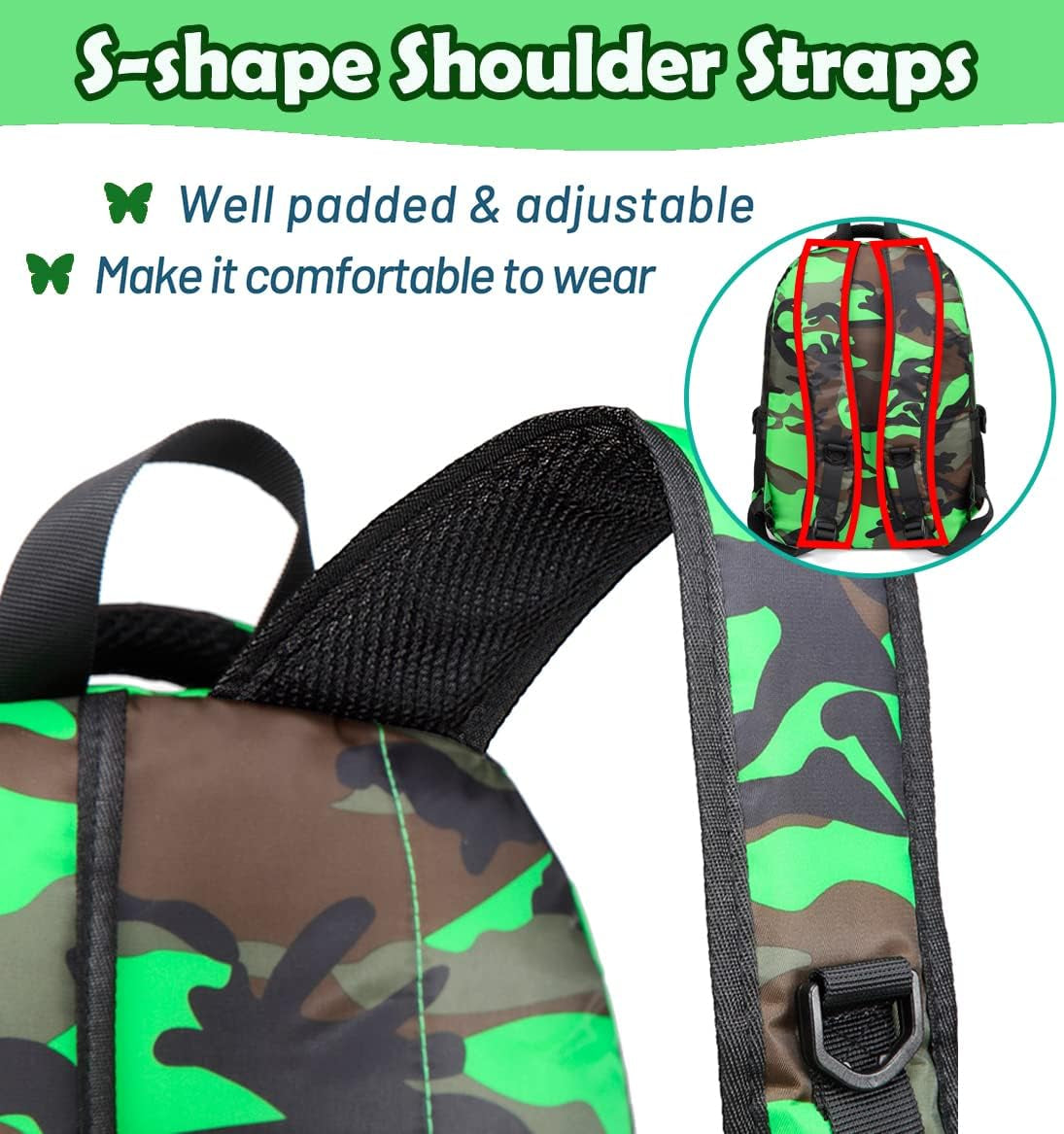 Kids Backpacks for Boys Girls Elementary Primary Middle School Bookbags Back to School Bags for Childs Age 6-8 Mochilas Escolares Para Niños Niñas 17 Inch Black/Green
