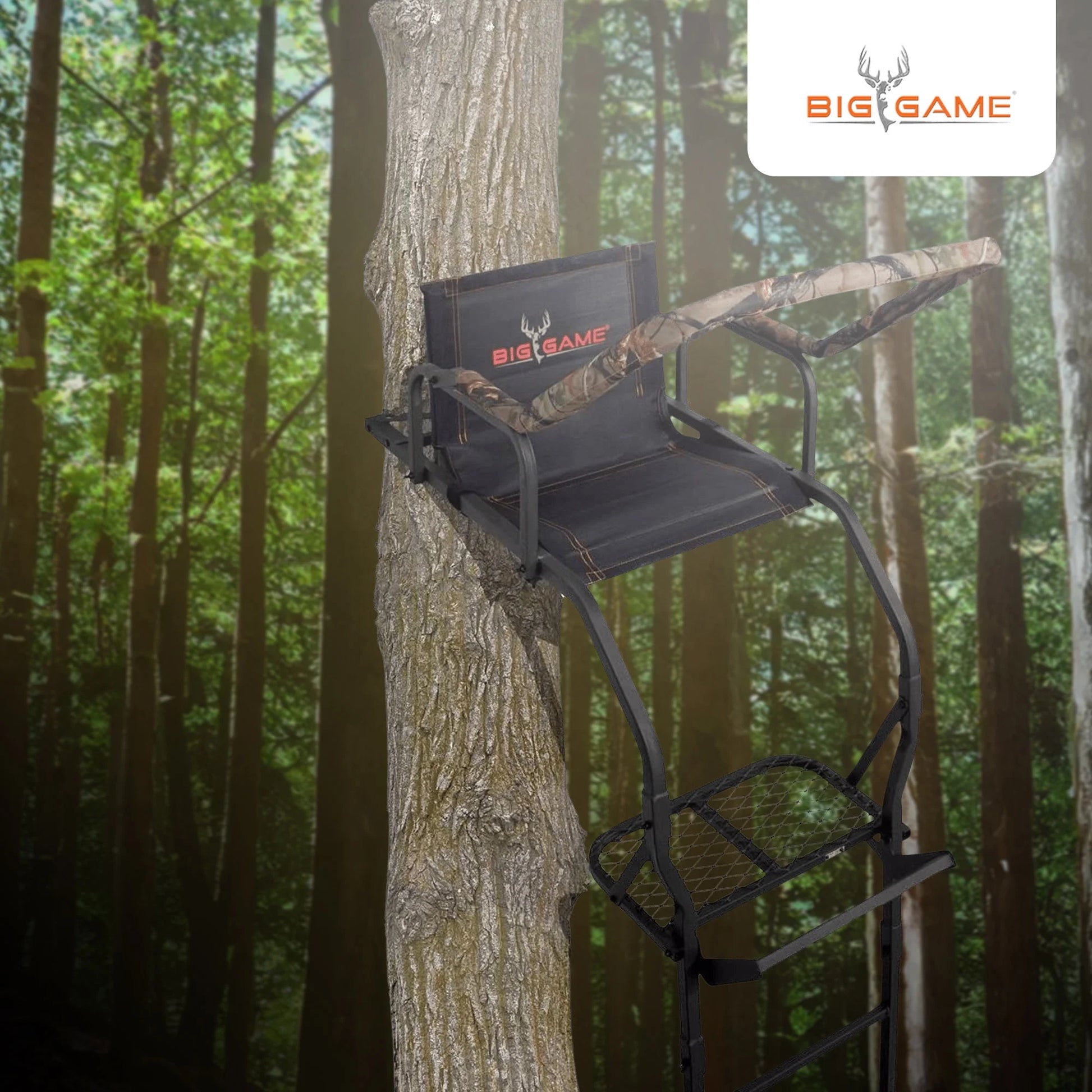 Big Game Warrior DXT 17' Deer Hunting Ladders, Tree Stand and Flex-Tek Seat