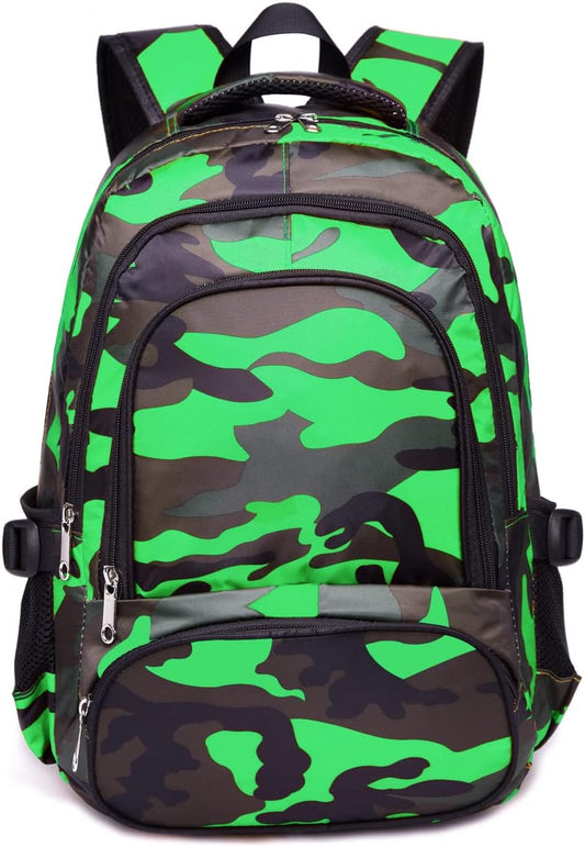 Kids Backpacks for Boys Girls Elementary Primary Middle School Bookbags Back to School Bags for Childs Age 6-8 Mochilas Escolares Para Niños Niñas 17 Inch Black/Green