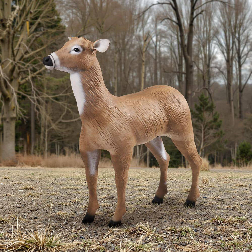 Realistic Durable HDPE Deer Decoy for Hunting, Foldable Legs, Easy to Carry, Garden Yard Decoration, 1-Pack