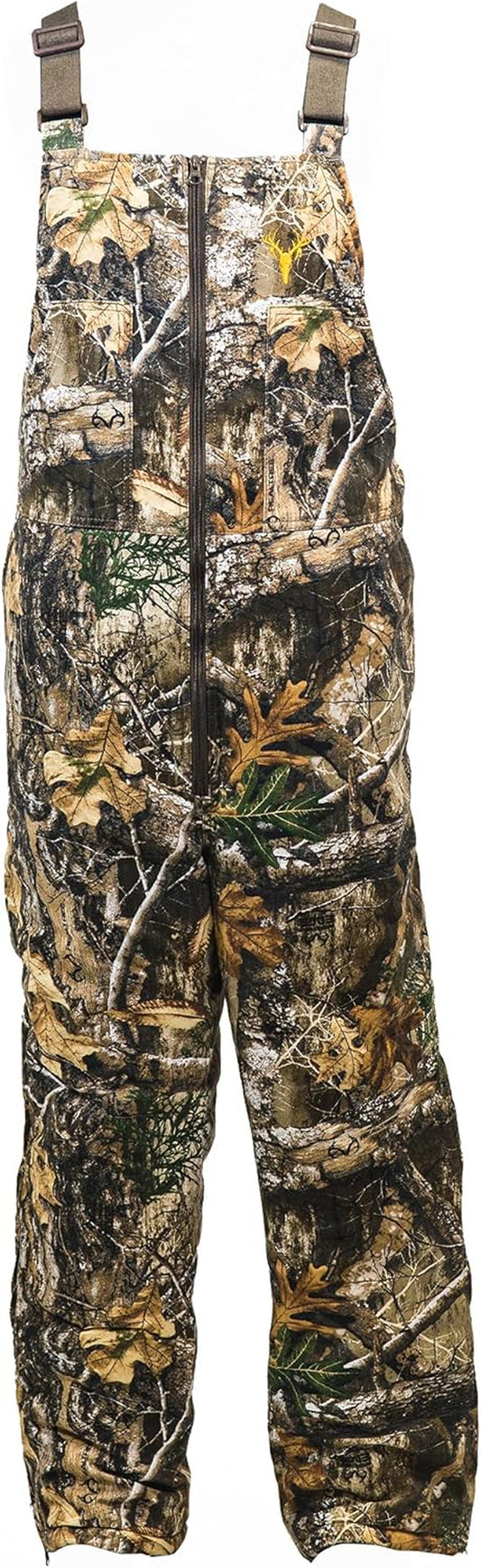 Youth Insulated Camo Bib, Comfortable Kids Hunting Clothes, Adjustable Insulated Hunting Overalls with Zippers