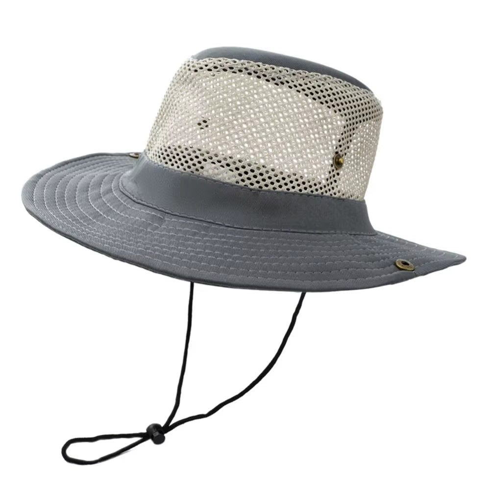 Outdoor Breathable Mesh Camouflage Bucket Hat Sun Protection Hunting Wide Brim Fishing Hiking Cap Mens Womens Sun Visor Hat