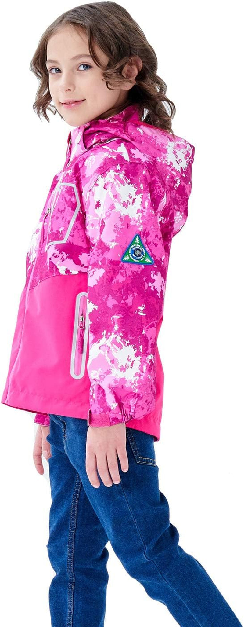 Boys Girls Rain Jackets Hooded Waterproof Lightweight Fleece Lined Coats Windbreakers Raincoats for Kid