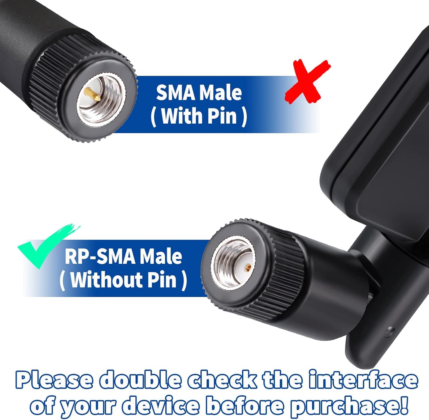 Trail Camera 4G LTE 8Dbi Cellular Antenna (RP-SMA Male)(2-Pack) Compatible with Game Camera Cellular Modem Wildlife Hunting Camera Outdoor Mobile Security Camera