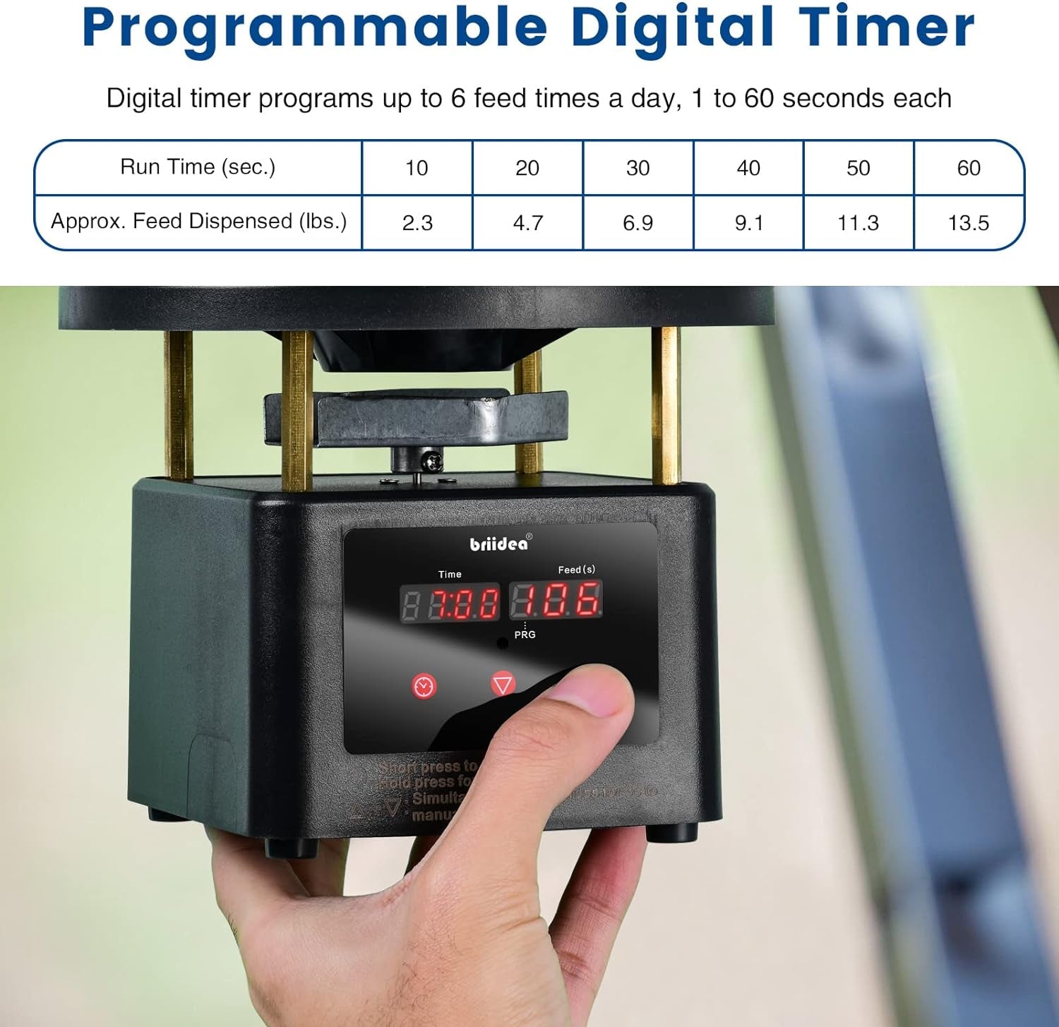 Briidea Deer Feeder Timer, All-In-One Deer Feeder Motor and Timer Kit with Progr