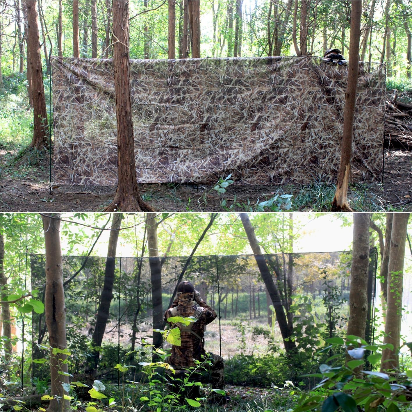AUSCAMOTEK One Way See through Camouflage Mesh Camo Netting Material for Hunting