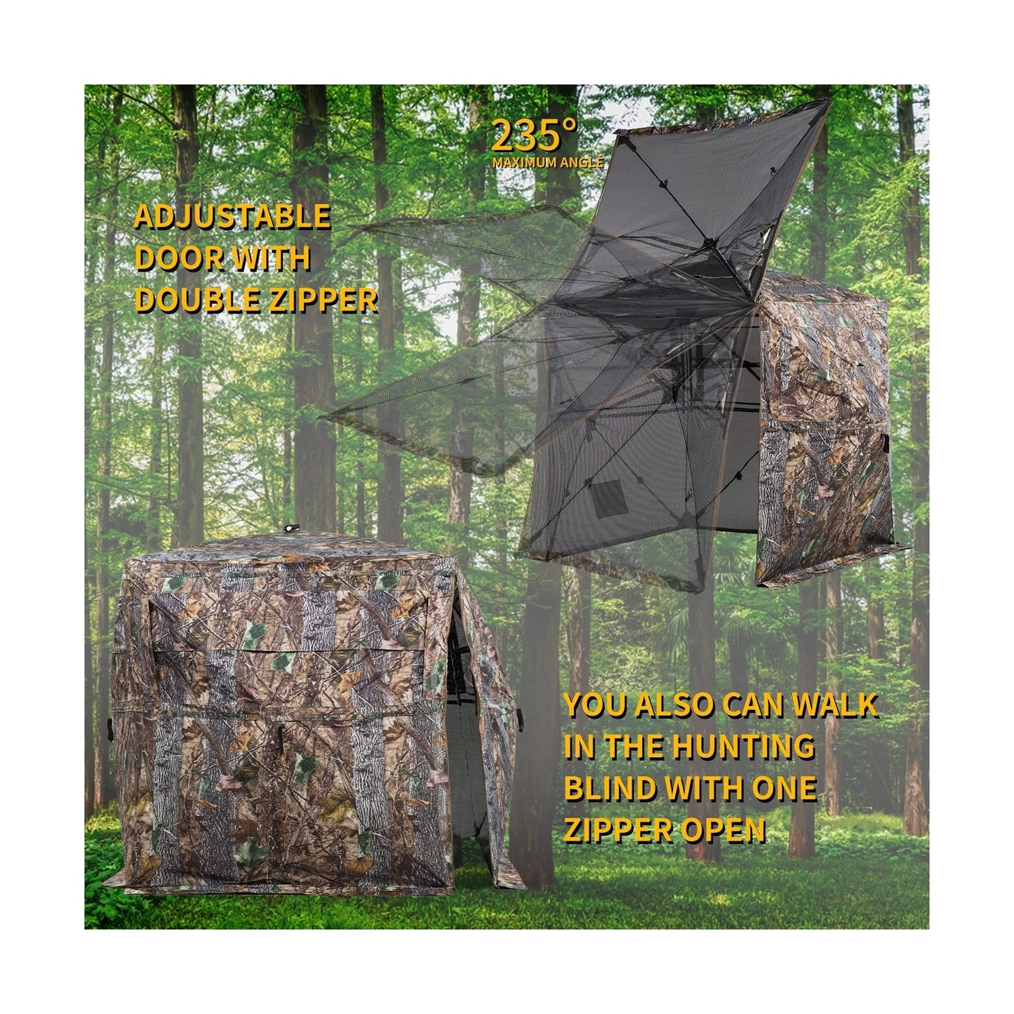 FUNHORUN Hunting Blind 270/360 Degree See through Ground Blind for Deer Hunti...