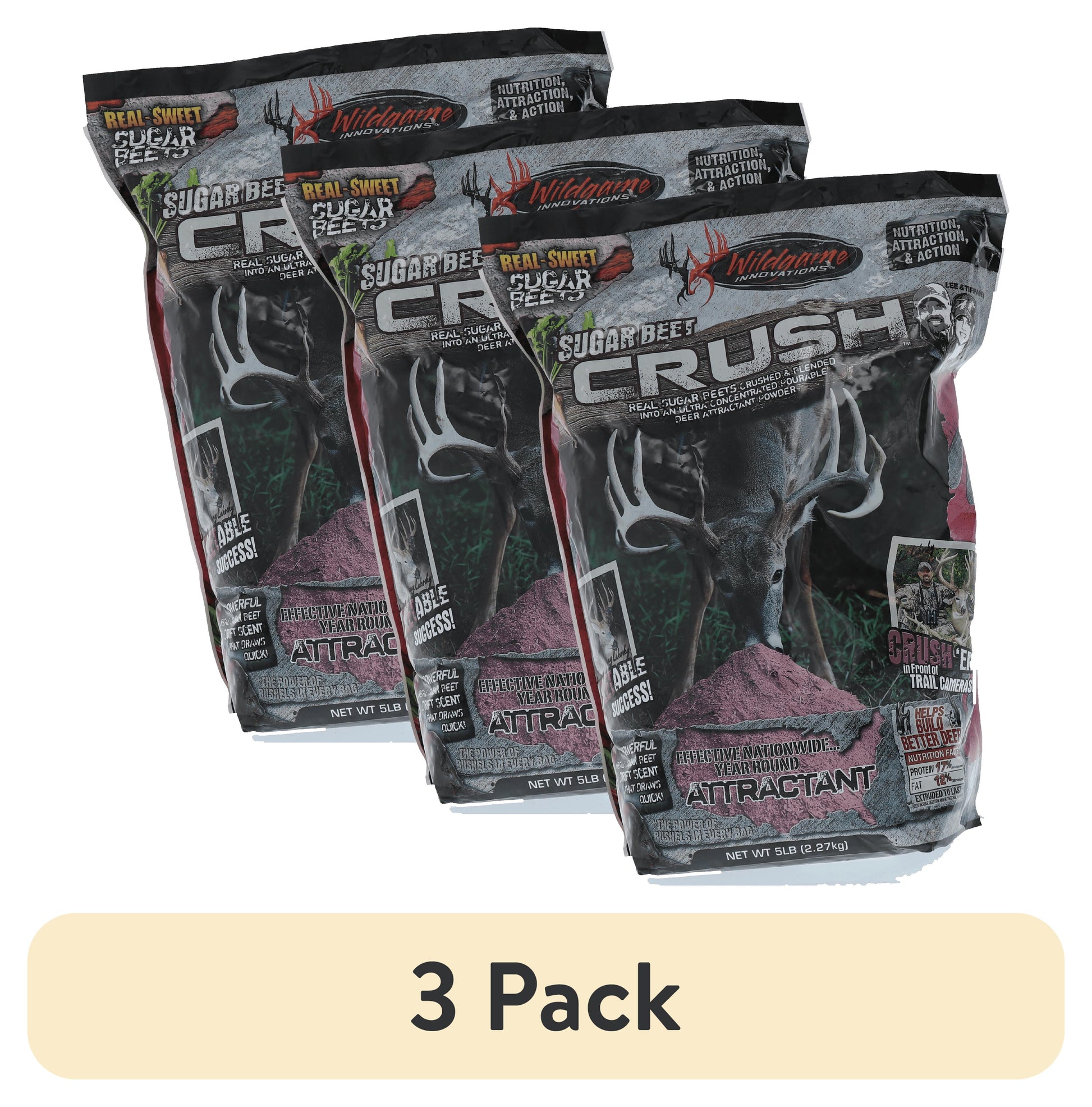 (3 Pack)  Sugar Beet Crush Deer Attractant Powder, 5Lb Bag