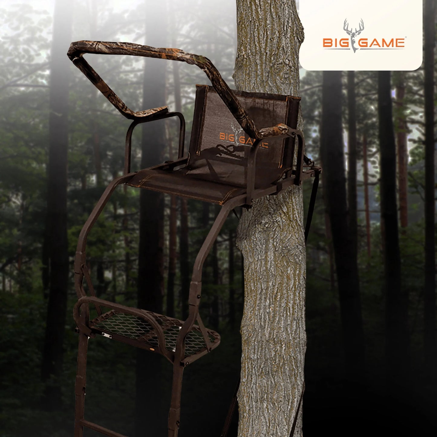 Big Game Warrior DXT 17' Deer Hunting Ladders, Tree Stand and Flex-Tek Seat