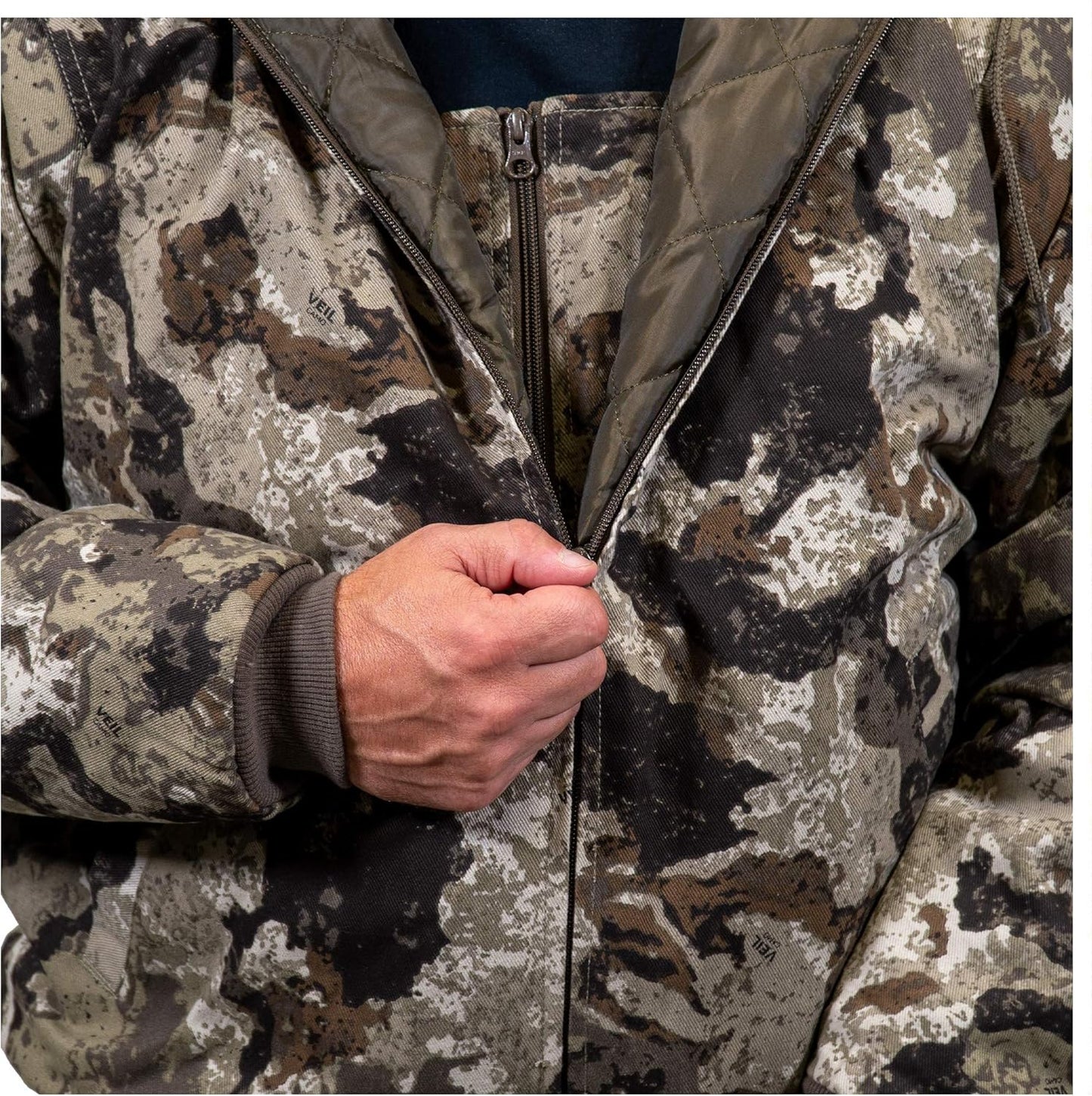 Men’S Insulated Twill Camo Hunting Jacket, Camo with Cotton Shell, for Cold Weather, Bird and Deer Hunting