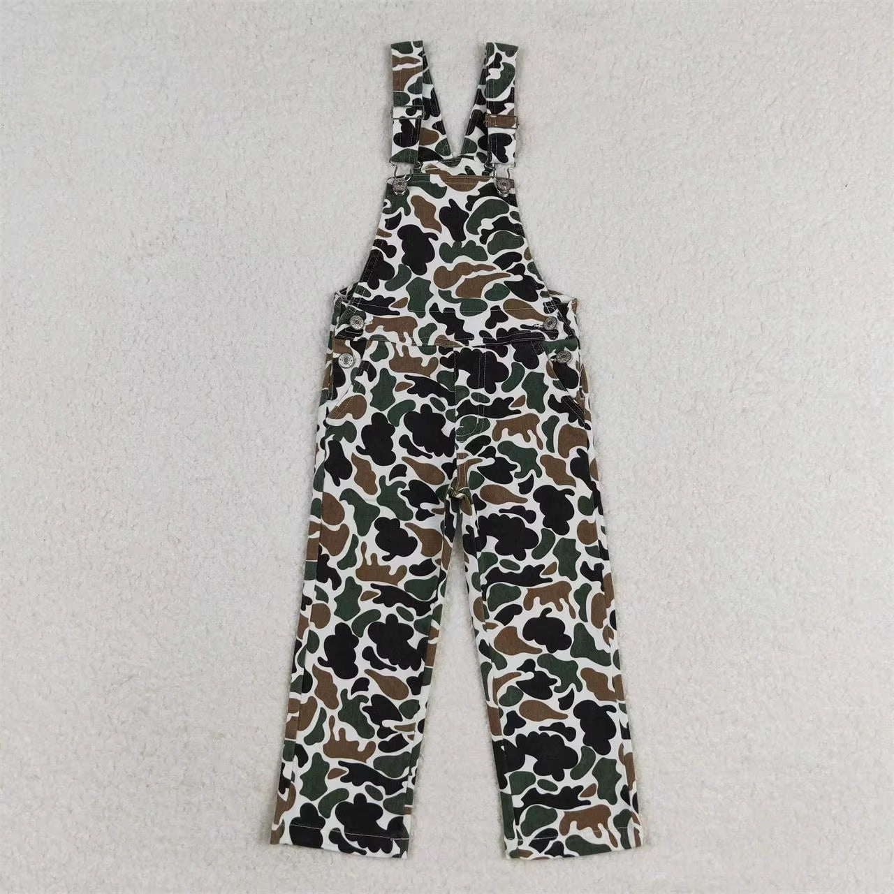 Wholesale Baby Boy Girl Denim Overalls Pocket Bottom Kids Camo Clothing Children Toddler Flared Ripped Pants One Piece Jeans