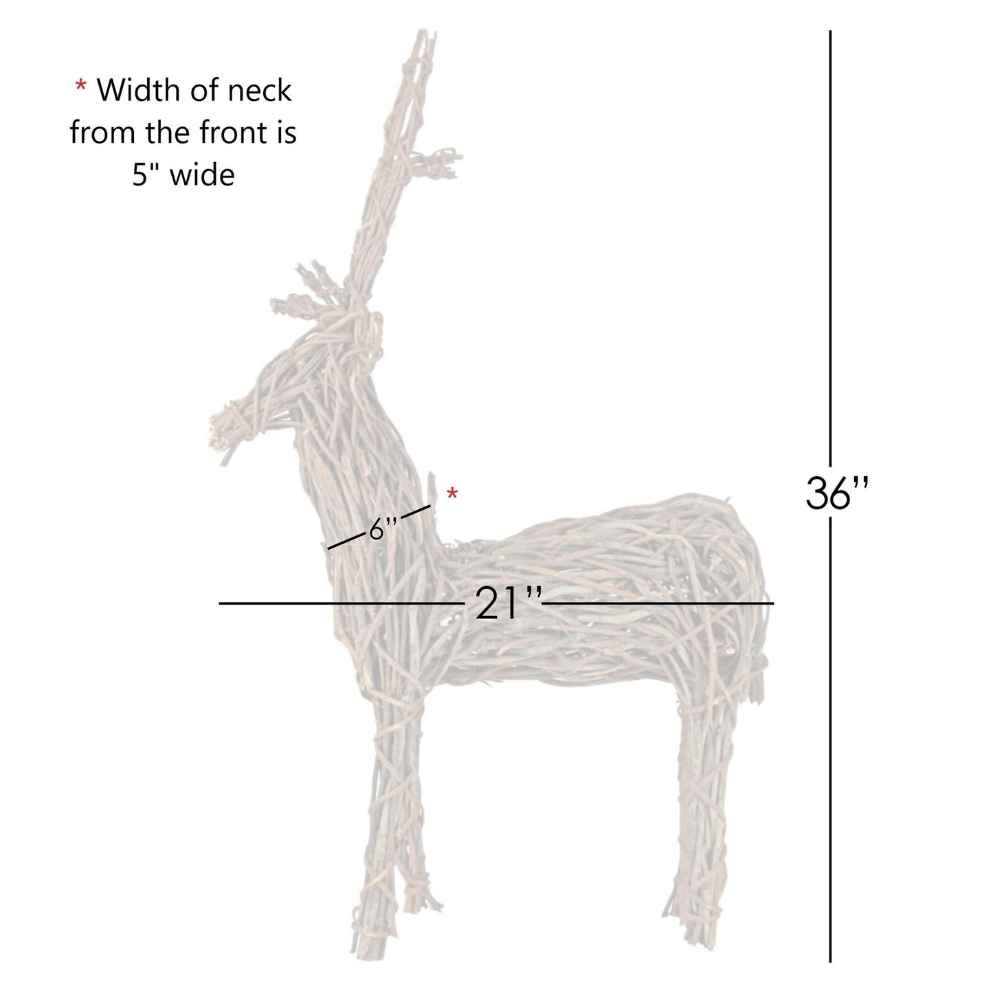 Garden Elements Outdoor Christmas Decoration, Grapevine Standing Deer, Brown