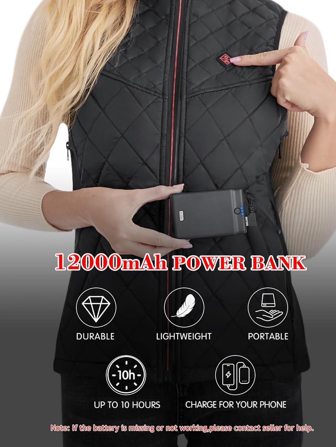 Heated Vest Women with Battery Pack, Rechargeable Lightweight Heating Warming for Hunting