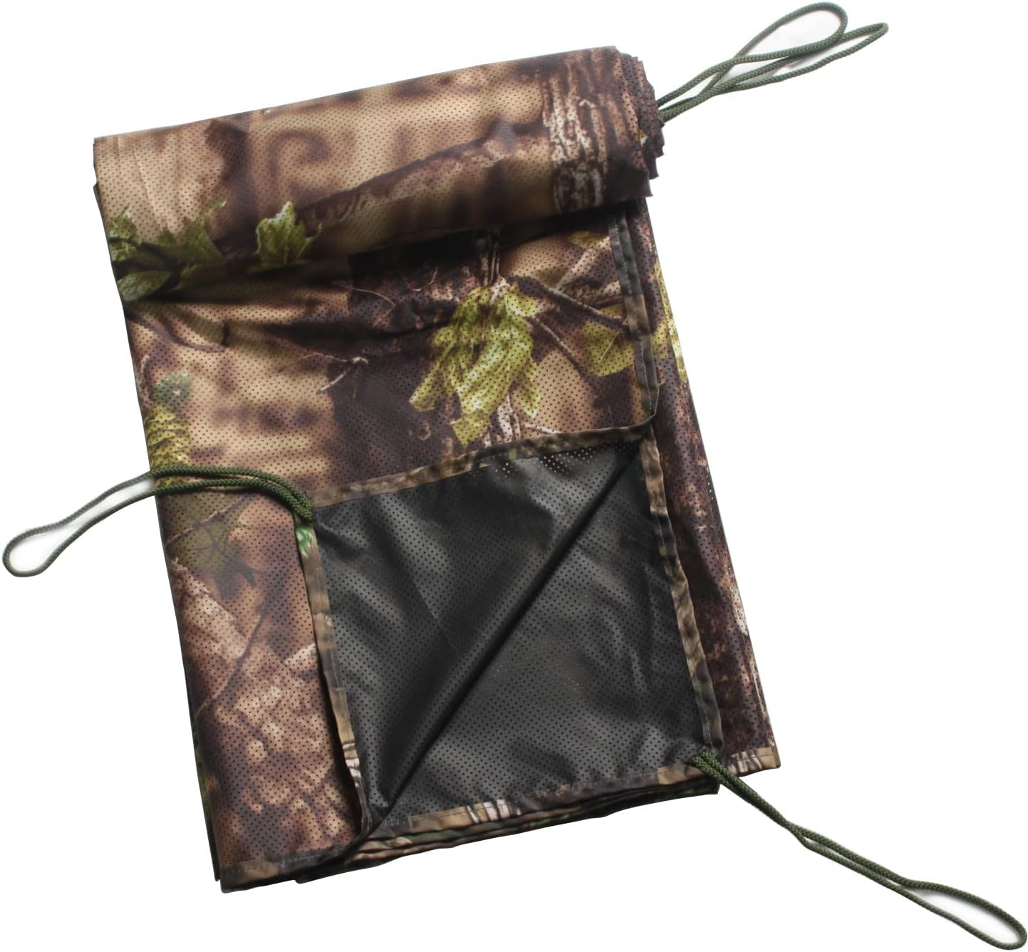 One Way See through Camouflage Mesh Camo Netting 5Ftx6.5Ft Natural Blind Green