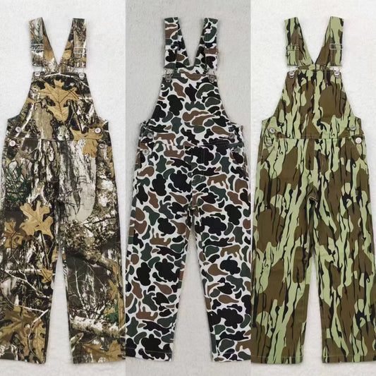 Wholesale Baby Boy Girl Denim Overalls Pocket Bottom Kids Camo Clothing Children Toddler Flared Ripped Pants One Piece Jeans