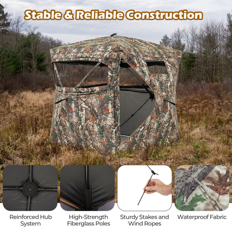 360° One Way See through Hunting Blind Ground Blind with Portable Carrying Bag
