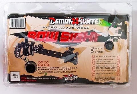 Demon Hunter 7 Pin Bow Sight With Light  - Quick Detach