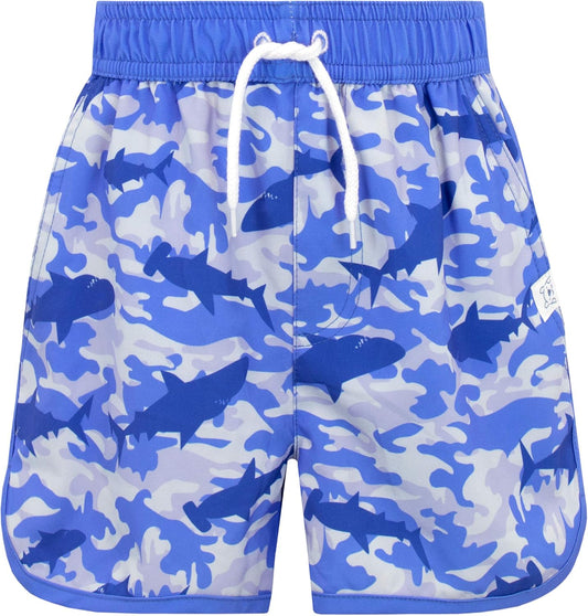 Boys' Camo Sharks Swim Shorts