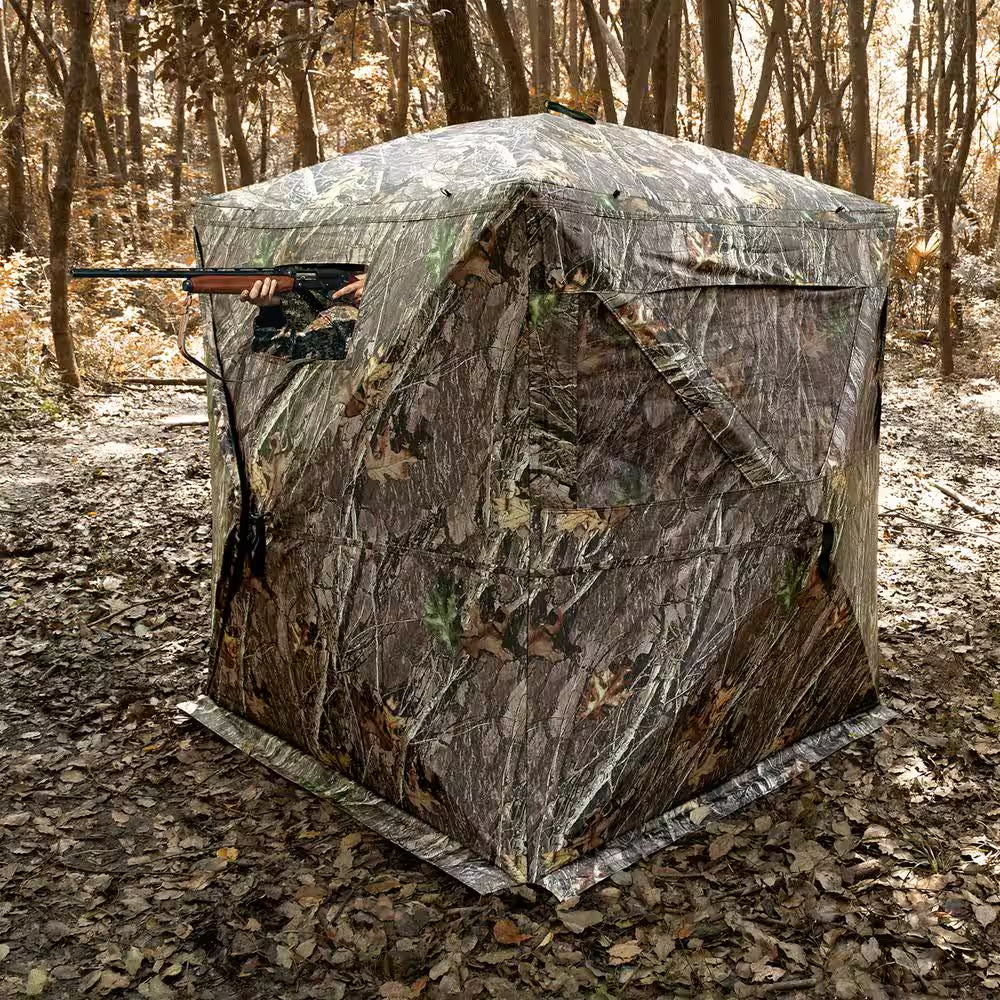 Hunting Blind, 270° See through Ground Blind, 1-2 Person Pop up Deer Blind for Hunting with Carrying Bag, Portable