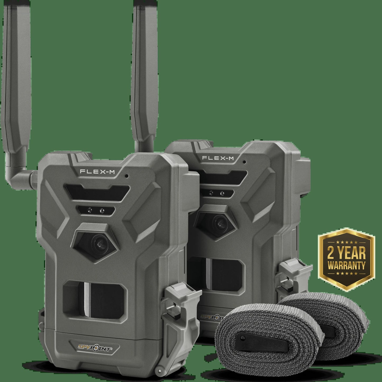 Flex-M Twin Pack Cellular Trail Cameras - Best Hunting Accessories, No Wifi Needed, GPS, Night Vision, Dual-Sim LTE, IP65 Water-Resistant Game Camera, 28MP Photos, 720P Videos + Sound