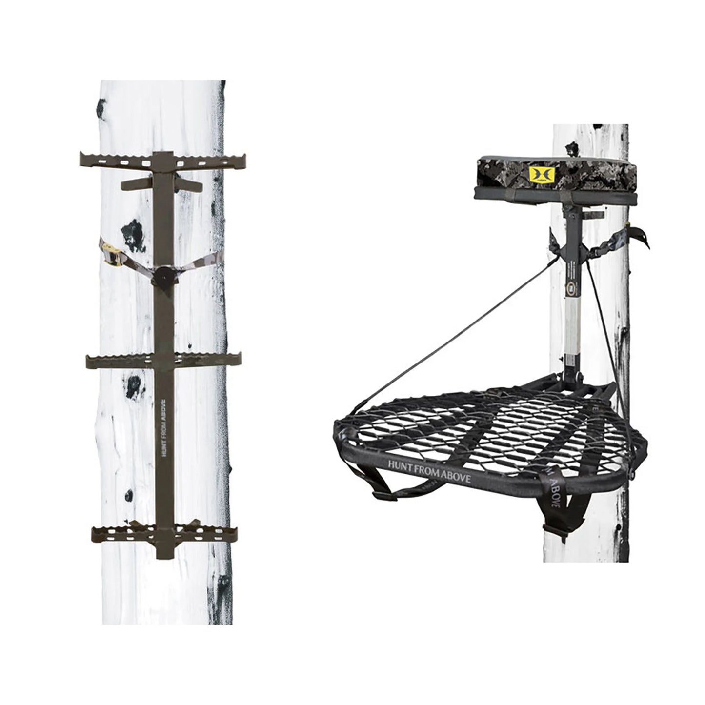 Ranger Traction 3-Pack Climbing Sticks with Treestand and Body Harness