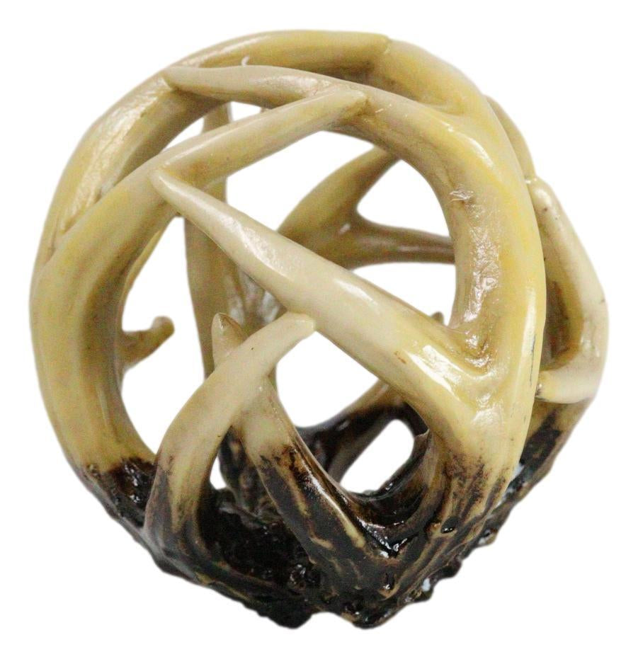 Set of Four Entwined Antlers Orb Potpourri Decorative Ball Home Accent Sphere
