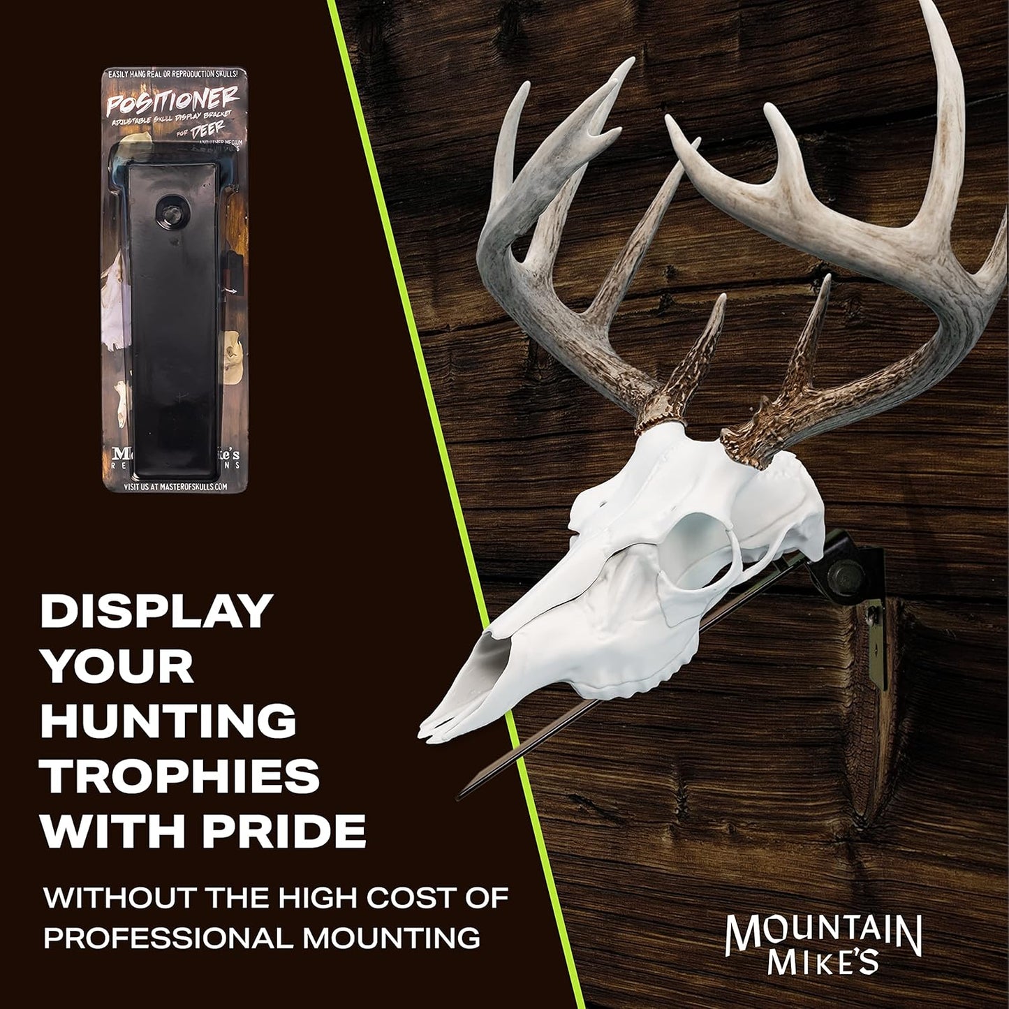 Deer Positioner European Skull Wall Mount, Black